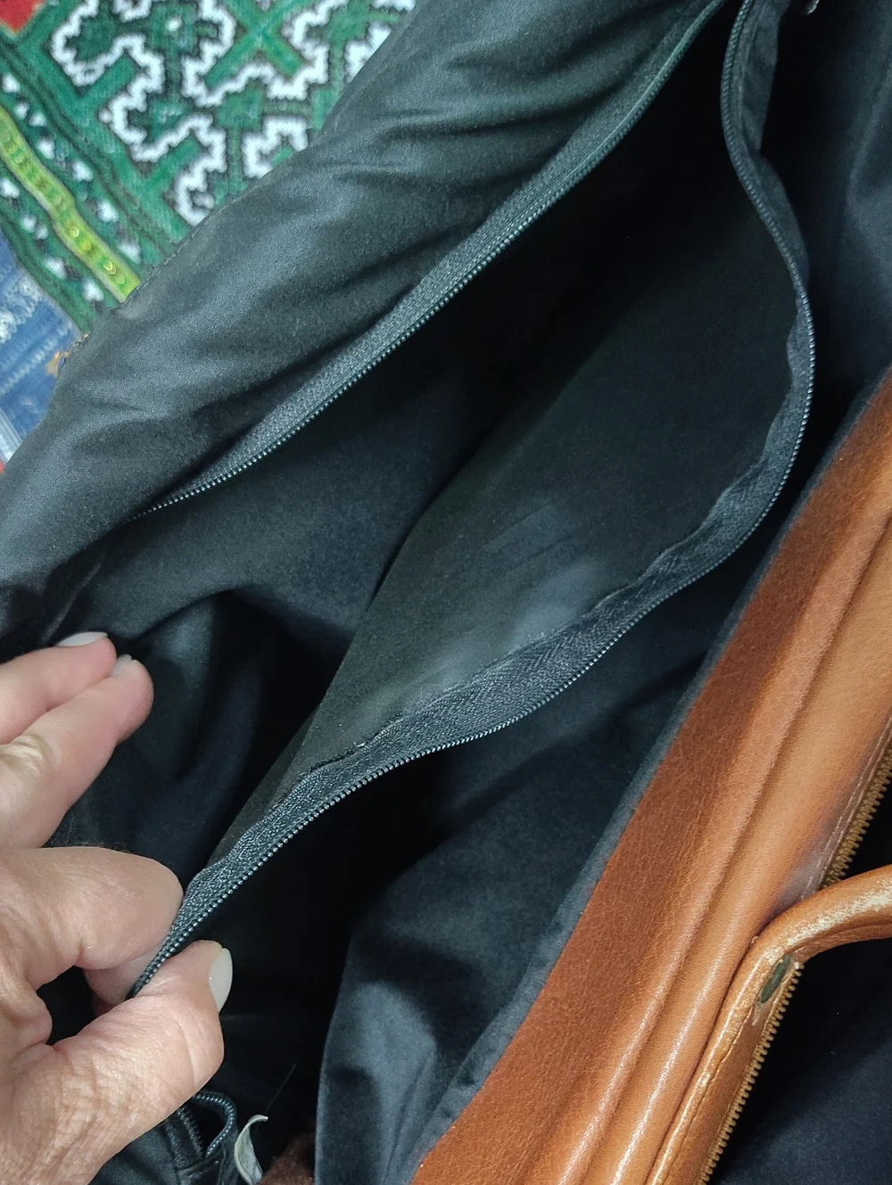 Leather Messenger Bag in Cognac